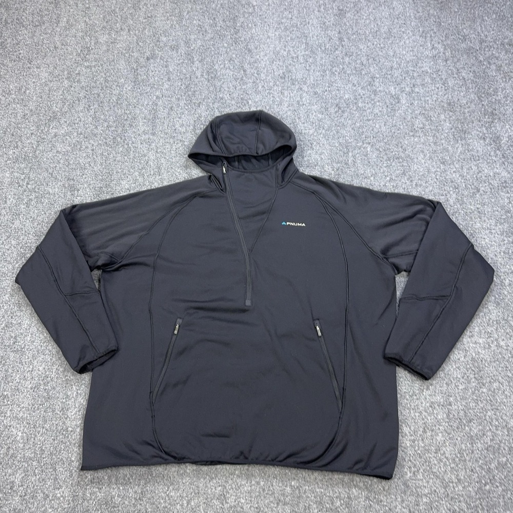 Pnuma Outdoors Renegade Hoodie Mens 3XL Black 1/4 Zip Fleece Pullover Sweatshirt